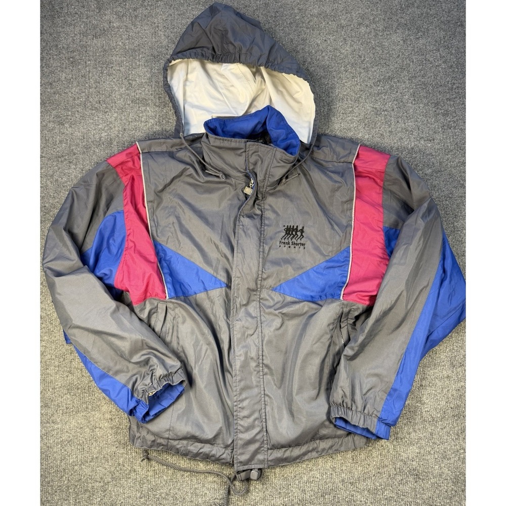 Vtg 90's FRANK SHORTER SportswearJacket Sz S Embroidered Color Block Lined Nylon
